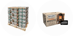 Pallet and packaged coal briquettes
